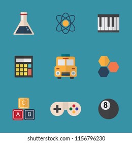 School and education icon set with flat style vector illustration