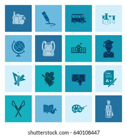 School and Education Icon Set. Flat design style. Vector