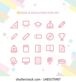 School and education icon set in line style for any project. Perfect for website, mobile, app, or presentation. Don't forget to take a look for my other works! Have a nice day! Cheers!