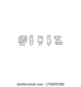 conjunto de iconos escolares y educativos con estilo de línea simple