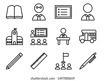 School and education icon set vector illustration