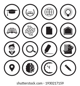 school education icon set vector