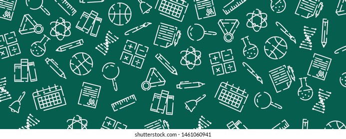 School Education Icon Symbol Set Collection Outline Vector
