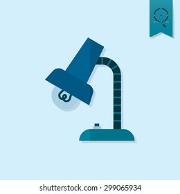 School and Education Icon - Table Lamp. Vector. Flat design style