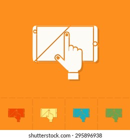 School and Education Icon - Tablet PC. Vector Illustration. Flat design style