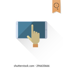 School and Education Icon - Tablet PC. Vector Illustration. Flat design style