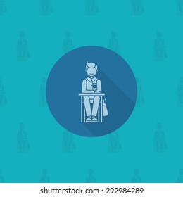School and Education Icon. Vector Illustration. Flat design style