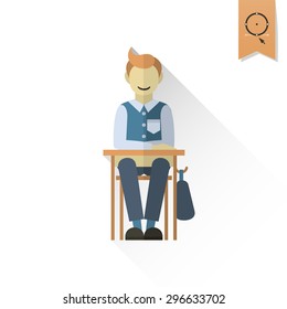School and Education Icon. Vector Illustration. Flat design style