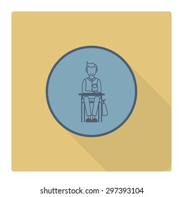 School and Education Icon. Vector Illustration. Flat design style