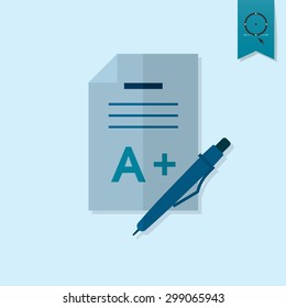 School and Education Icon. Vector Illustration. Flat design style