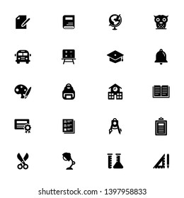 School & Education Icons - Black Series
