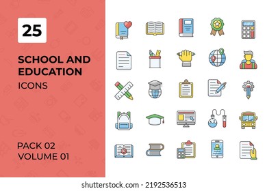 School and Education icons collection. Set contains such Icons as schoolgirl, student, studying, university, and more