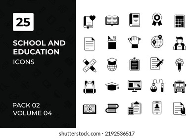 School and Education icons collection. Set contains such Icons as schoolgirl, student, studying, university, and more