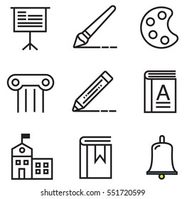 School and Education Icons design, illustration line