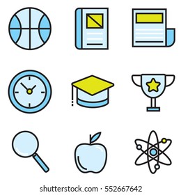 School and Education Icons design, illustration line