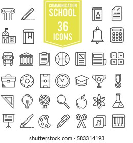 School and Education Icons design, illustration line EPS10