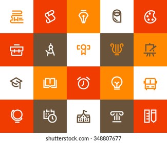 School and education icons. Flat series