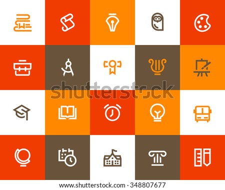 School and education icons. Flat series