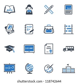 School and Education Icons Set 1 - Blue Series