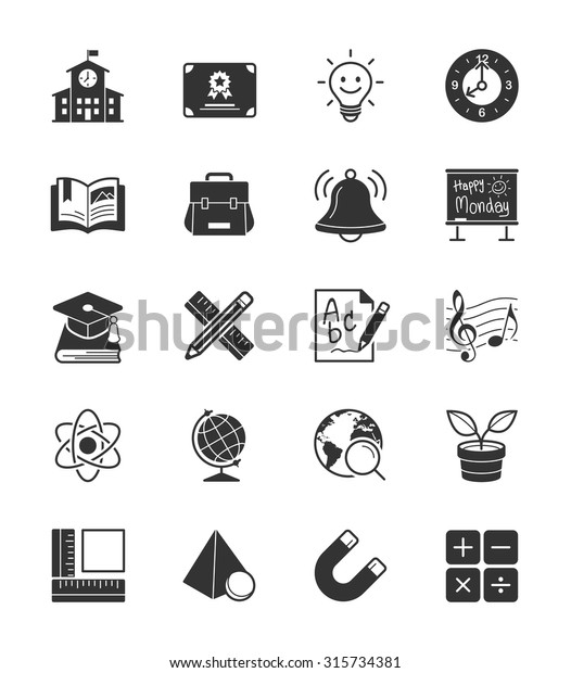 School and Education icons set 1 on White\
Background - Vector\
Illustration