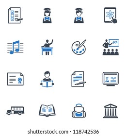 School and Education Icons Set 2 - Blue Series