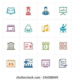 School & Education Icons Set 2 - Colored Series