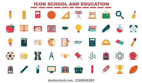 School and education icons set