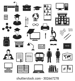 School and education icons set