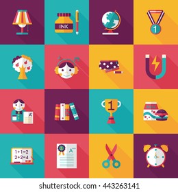 School and education icons set