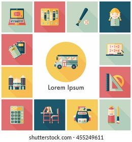 School and education icons set