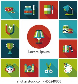 School and education icons set