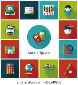 School and education icons set