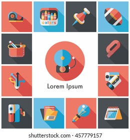 School and education icons set