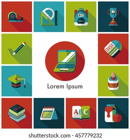 School and education icons set