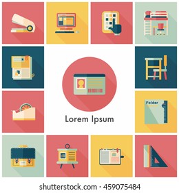School and education icons set