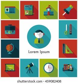 School and education icons set