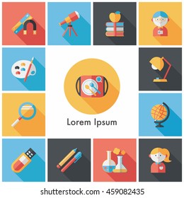 School and education icons set