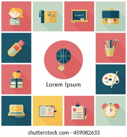 School and education icons set