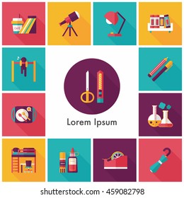 School and education icons set