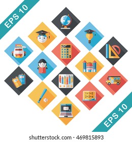 School and education icons set