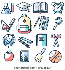 School and Education icons set