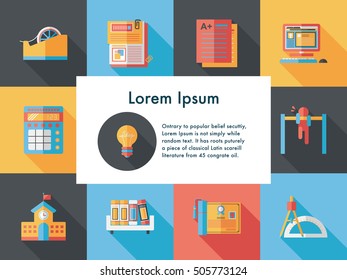 School and education icons set