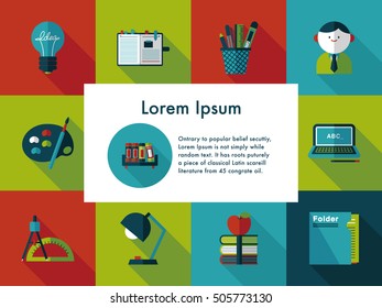 School and education icons set