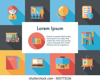 School and education icons set