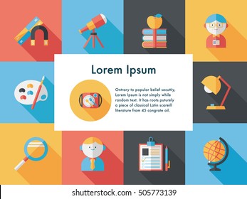 School and education icons set