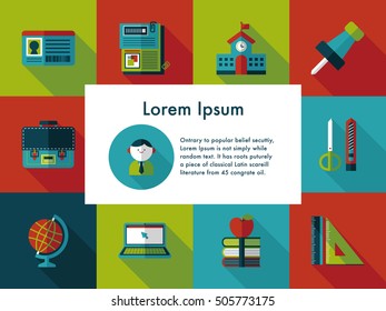 School and education icons set