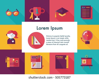 School and education icons set