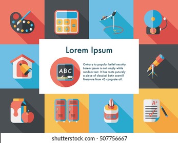 School and education icons set
