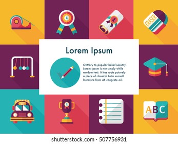 School and education icons set