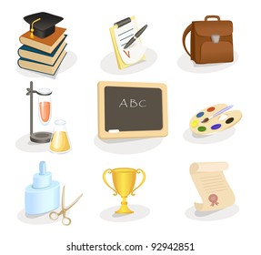 School and education icons set